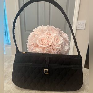 Vera Bradley Small Black Quilted Microfiber Shoulder Bag, Great Condition